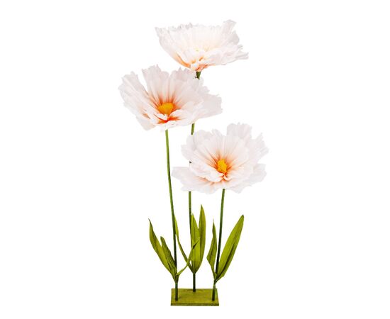 Большие ростовые декоративные цветы на стойке, бело-оранжевые, 165 см, изображение 2 ᐒ купить на  ❤ Like7km.com.ua