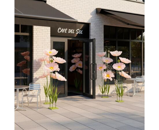 Большие ростовые декоративные цветы на стойке, бело-желтые, 165 см, изображение 5 ᐒ купить на  ❤ Like7km.com.ua