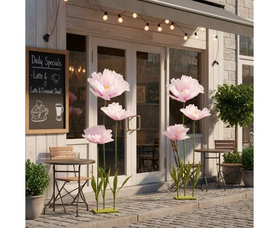 Большие ростовые декоративные цветы на стойке, лиловые, 165 см, изображение 5 ᐒ купить на  ❤ Like7km.com.ua