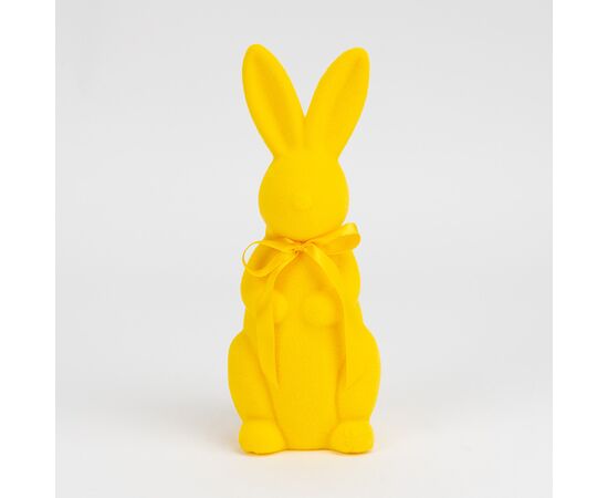 Фигурка флоковая "Пасхальный зайчик", желтая, 23 см, изображение 3 ᐒ купить на  ❤ Like7km.com.ua