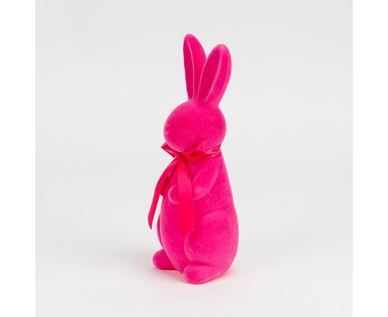 Фигурка флоковая "Пасхальный зайчик", розовая, 23 см, изображение 2 ᐒ купить на  ❤ Like7km.com.ua