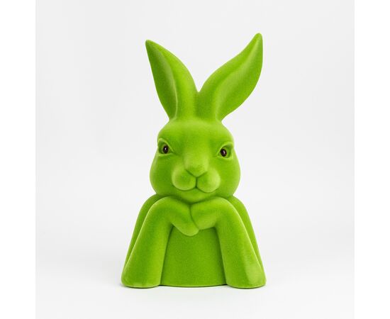 Фигурка флоковая "Пасхальный зайчик", зеленая, 40 см, изображение 3 ᐒ купить на  ❤ Like7km.com.ua