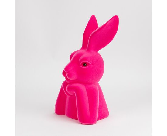 Фигурка флоковая "Пасхальный зайчик", розовая, 40 см, изображение 2 ᐒ купить на  ❤ Like7km.com.ua