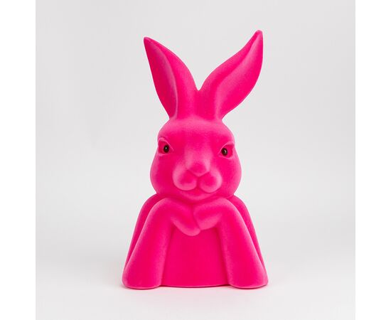Фигурка флоковая "Пасхальный зайчик", розовая, 40 см, изображение 3 ᐒ купить на  ❤ Like7km.com.ua