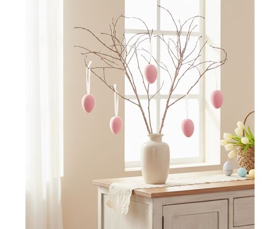 Набор из 5 подвесных флоковых крашанок, розовый, 7 см, изображение 4 ᐒ купить на  ❤ Like7km.com.ua