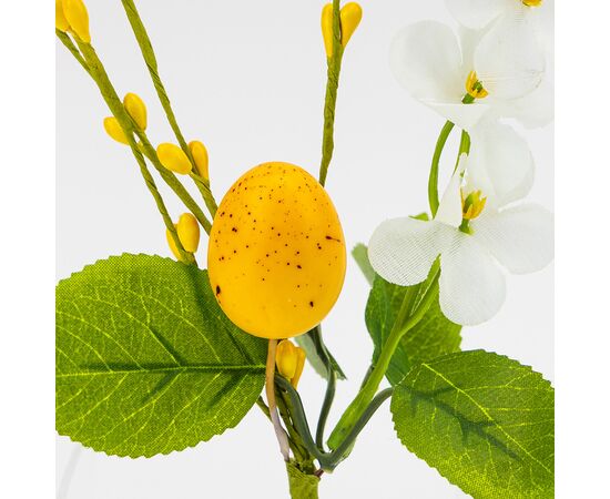 Пасхальная декоративная веточка "Желтая крашанка", 26 см, изображение 2 ᐒ купить на  ❤ Like7km.com.ua