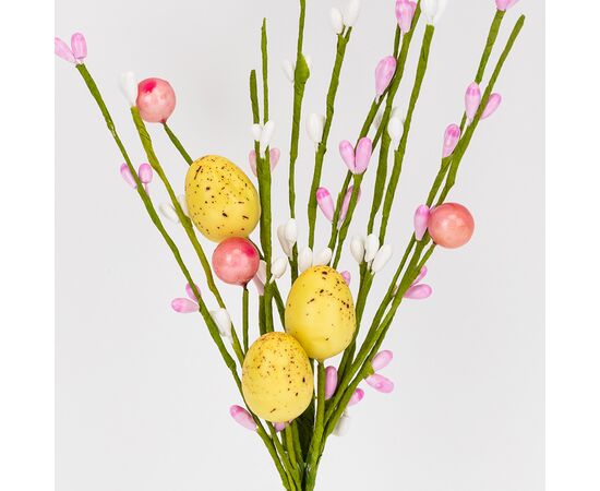 Пасхальная декоративная веточка "Пасхальные крашанки", 31 см, изображение 2 ᐒ купить на  ❤ Like7km.com.ua