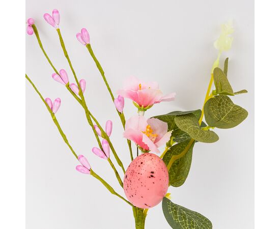 Пасхальная декоративная веточка "Розовая крашанка", 26 см, изображение 2 ᐒ купить на  ❤ Like7km.com.ua