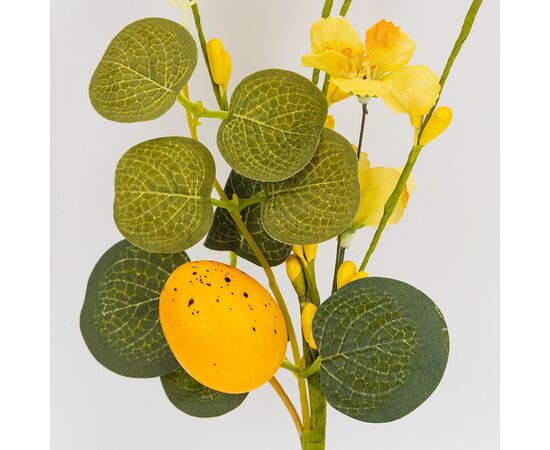 Пасхальная декоративная веточка "Желтая крашанка", 26 см, изображение 2 ᐒ купить на  ❤ Like7km.com.ua