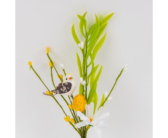 Пасхальная декоративная веточка "Птичка и крашанка", 33 см, изображение 2 ᐒ купить на  ❤ Like7km.com.ua