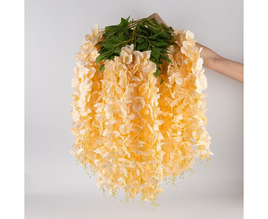 Искусственная свисающая ветвь "Глициния", кремовая, 110 см, изображение 3 ᐒ купить на  ❤ Like7km.com.ua