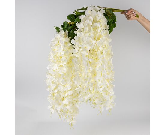 Искусственная свисающая ветвь "Глициния", белая, 110 см, изображение 4 ᐒ купить на  ❤ Like7km.com.ua