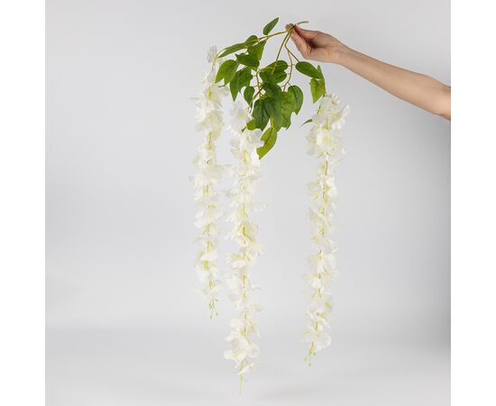 Искусственная свисающая ветвь "Глициния", белая, 110 см, изображение 5 ᐒ купить на  ❤ Like7km.com.ua