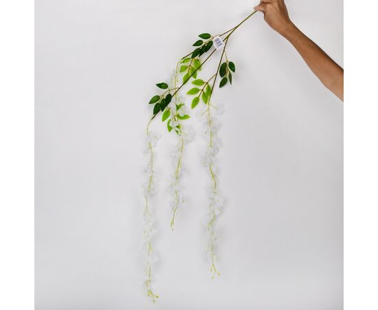 Искусственная свисающая ветвь "Глициния", белая, 110 см, изображение 2 ᐒ купить на  ❤ Like7km.com.ua