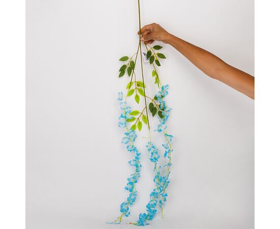 Искусственная свисающая ветвь "Глициния", голубая, 110 см, изображение 2 ᐒ купить на  ❤ Like7km.com.ua