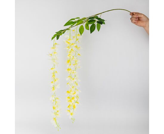 Набор из 12 свисающих веток "Глициния желтая", 103 см, изображение 3 ᐒ купить на  ❤ Like7km.com.ua