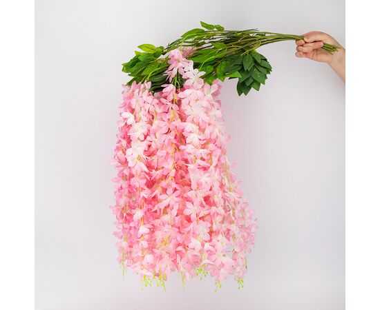 Набор из 12 свисающих веток "Глициния розовая", 103 см, изображение 2 ᐒ купить на  ❤ Like7km.com.ua