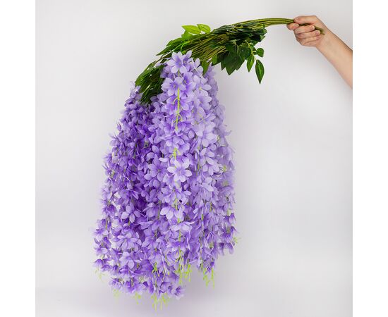 Набор из 12 свисающих веток "Глициния сиреневая", 103 см, изображение 2 ᐒ купить на  ❤ Like7km.com.ua