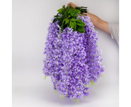 Набор из 12 свисающих веток "Глициния сиреневая", 103 см, изображение 5 ᐒ купить на  ❤ Like7km.com.ua