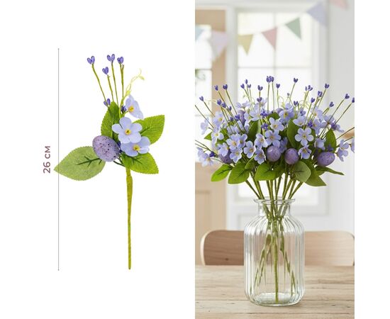 Пасхальная декоративная веточка "Фиолетовая крашанка", 26 см, изображение 3 ᐒ купить на  ❤ Like7km.com.ua