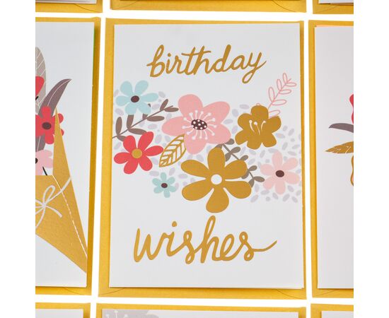 Серия открыток "Цветочное настроение" белые с золотым, изображение 2 ᐒ купить на  ❤ Like7km.com.ua