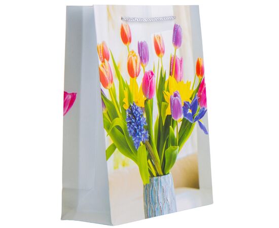 Подарочный пакет "Тюльпаны", 18*26 см, изображение 2 ᐒ купить на  ❤ Like7km.com.ua