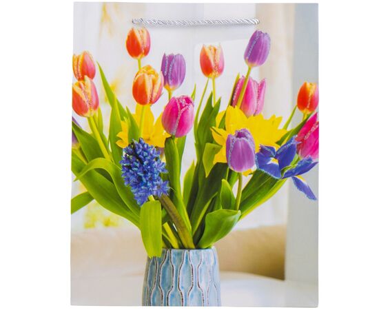 Подарочный пакет "Тюльпаны", 18*26 см, изображение 3 ᐒ купить на  ❤ Like7km.com.ua