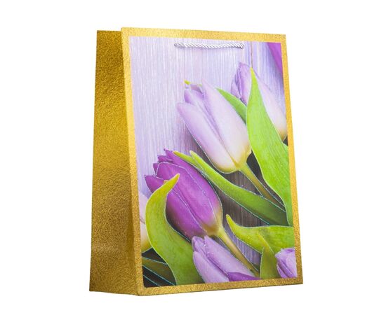 Подарочный пакет "Тюльпаны", 26*32 см, изображение 2 ᐒ купить на  ❤ Like7km.com.ua