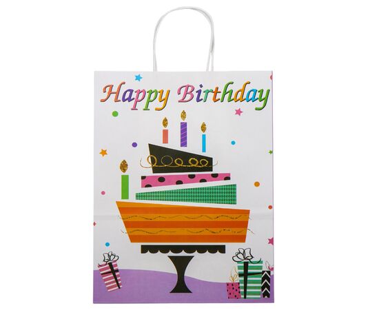 Подарочный пакет "С Днем Рождения", 25,5*33 см, изображение 4 ᐒ купить на  ❤ Like7km.com.ua