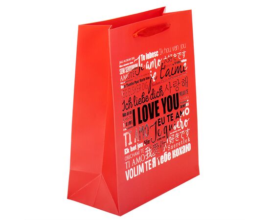 Подарочный пакет "Я тебя люблю", 32*26*12 см, изображение 2 ᐒ купить на  ❤ Like7km.com.ua