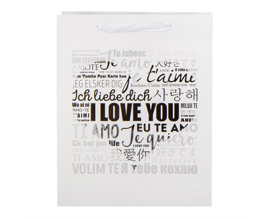 Подарочный пакет "Я тебя люблю", 32*26*12 см, изображение 4 ᐒ купить на  ❤ Like7km.com.ua