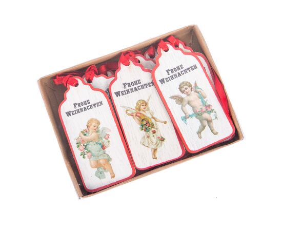 Комплект елочных игрушек "Новогодние ангелочки", 9 шт, изображение 2 ᐒ купить на  ❤ Like7km.com.ua