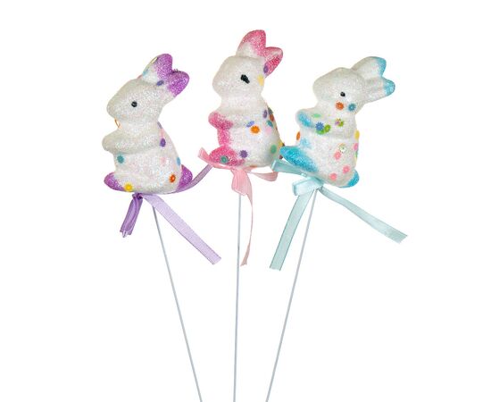 Декор на палочке "Белые кролики" (5 см.), изображение 2 ᐒ купить на  ❤ Like7km.com.ua