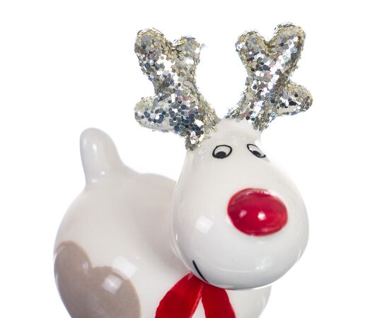 Фигурка "Олень Санты" - белого цвета, изображение 2 ᐒ купить на  ❤ Like7km.com.ua