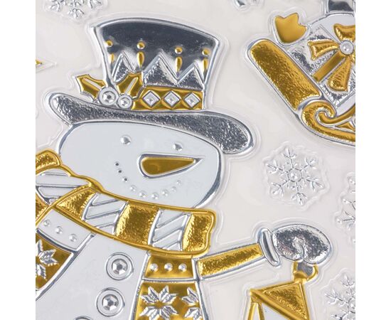 Наклейки "Приключения Пингвина и Снеговика" золотые, изображение 2 ᐒ купить на  ❤ Like7km.com.ua