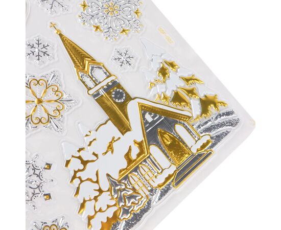 Наклейки "Счастливого Рождества" золотые, изображение 2 ᐒ купить на  ❤ Like7km.com.ua