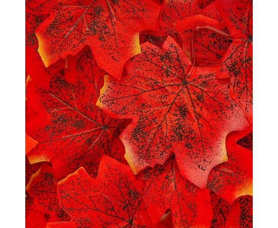 Искусственные кленовые листья "Золотая осень", красные, 250 г, изображение 2 ᐒ купить на  ❤ Like7km.com.ua