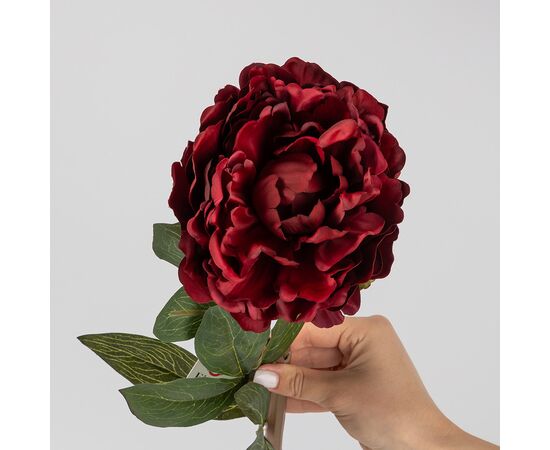 Искусственные пионы с эфектом живого прикосновения, бордовые, 67 см, изображение 3 ᐒ купить на  ❤ Like7km.com.ua