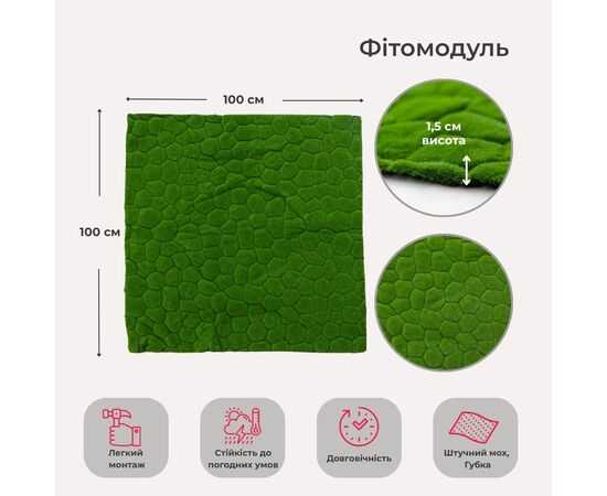 Декоративная панель из искусственного мха, 100*100 см, изображение 5 ᐒ купить на  ❤ Like7km.com.ua
