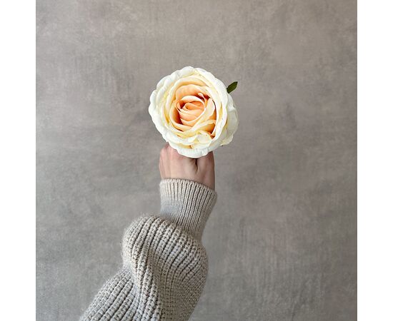 Головка розы, бежевая, 11 см, изображение 4 ᐒ купить на  ❤ Like7km.com.ua