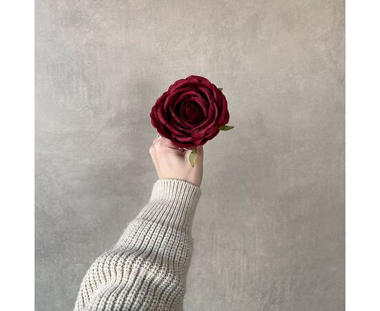 Головка розы, бордовая, 9 см, изображение 4 ᐒ купить на  ❤ Like7km.com.ua