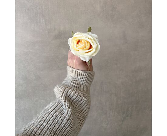 Головка розы, кремовая, 6,5 см, изображение 4 ᐒ купить на  ❤ Like7km.com.ua