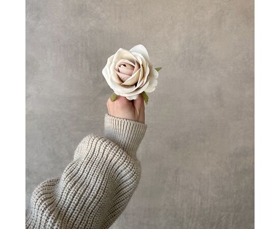 Головка розы, бежевая, 6,5 см, изображение 4 ᐒ купить на  ❤ Like7km.com.ua