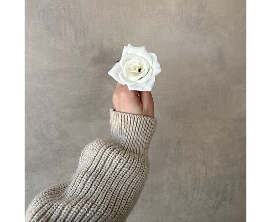 Головка розы, белая, 7,5 см, изображение 4 ᐒ купить на  ❤ Like7km.com.ua