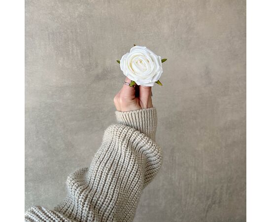 Головка розы, белая, 6 см, изображение 4 ᐒ купить на  ❤ Like7km.com.ua