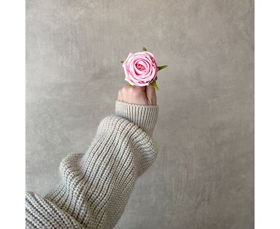 Головка розы, розовая, 6 см, изображение 4 ᐒ купить на  ❤ Like7km.com.ua