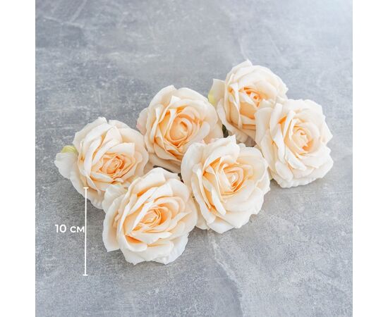 Головка розы, кремовая, 10 см, изображение 5 ᐒ купить на  ❤ Like7km.com.ua