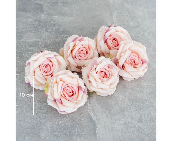 Головка розы, розовая, 10 см, изображение 5 ᐒ купить на  ❤ Like7km.com.ua