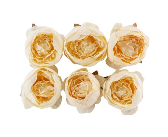 Головка розы, белая(крем), 8 см, изображение 2 ᐒ купить на  ❤ Like7km.com.ua
