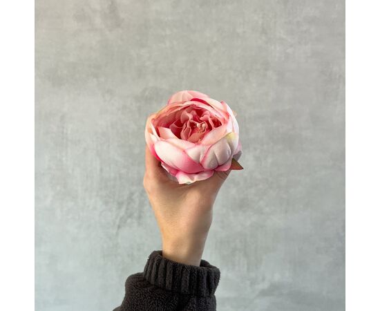 Головка розы, розово-белая, 8 см, изображение 5 ᐒ купить на  ❤ Like7km.com.ua